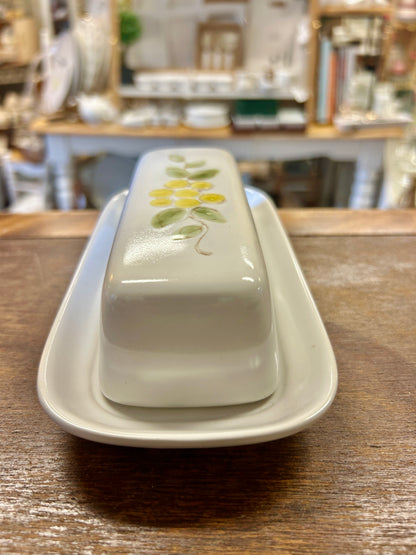 Yellow & White Noritake RARE May Song Butter Dish, 7 1/2"