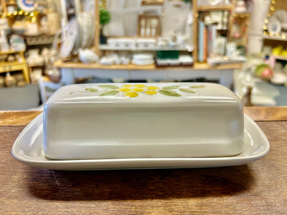 Yellow & White Noritake RARE May Song Butter Dish, 7 1/2"