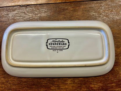 Yellow & White Noritake RARE May Song Butter Dish, 7 1/2"