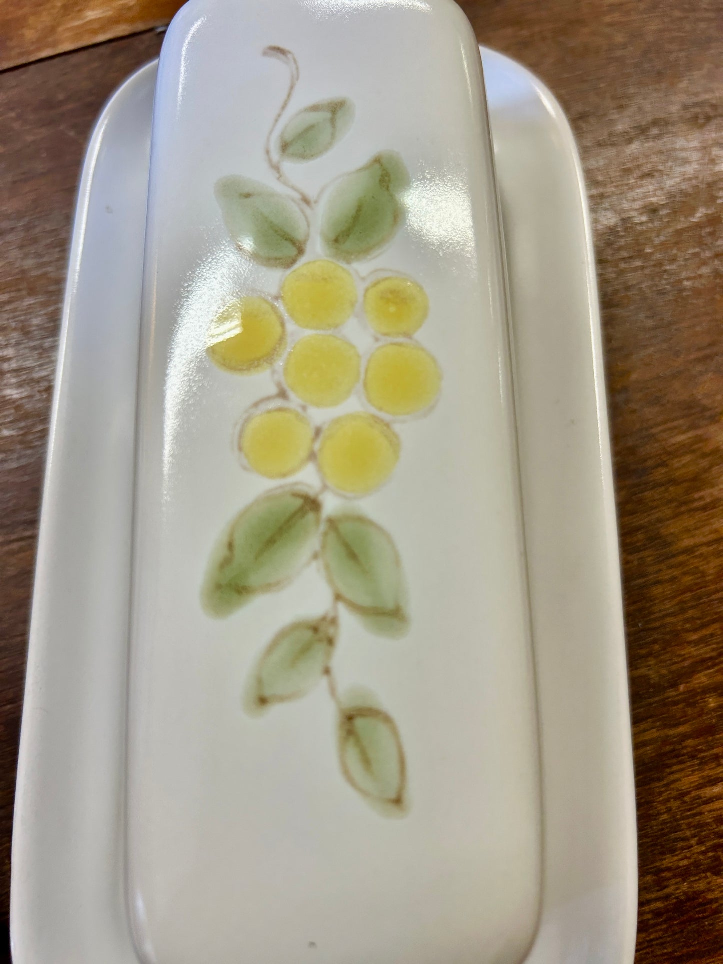 Yellow & White Noritake RARE May Song Butter Dish, 7 1/2"