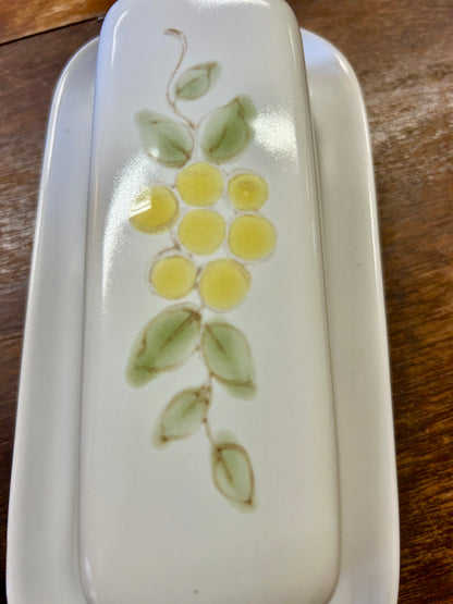 Yellow & White Noritake RARE May Song Butter Dish, 7 1/2"