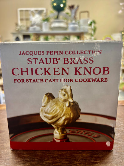 Brass Staub RARE Brass Chicken Knob