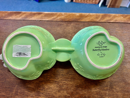Green Lenox RARE Butterfly Meadow 2 Section, 12"