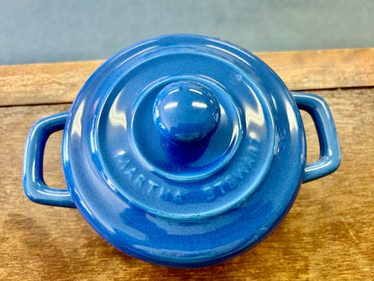 Martha Stewart Blue Crock w/ Lid, 7"
