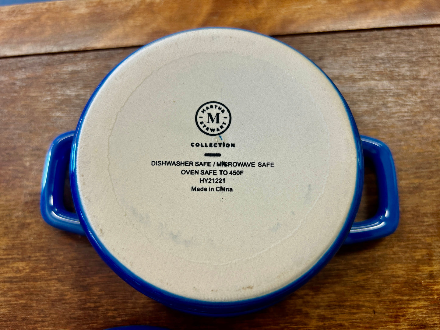Martha Stewart Blue Crock w/ Lid, 7"