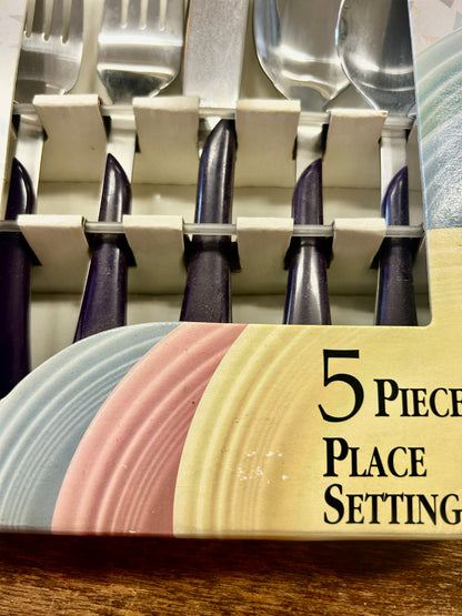 Purple Fiesta Vintage 5 Piece Place Setting