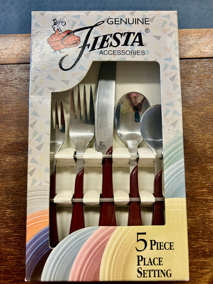 Cranberry Fiesta Vintage 5 Piece Place Setting