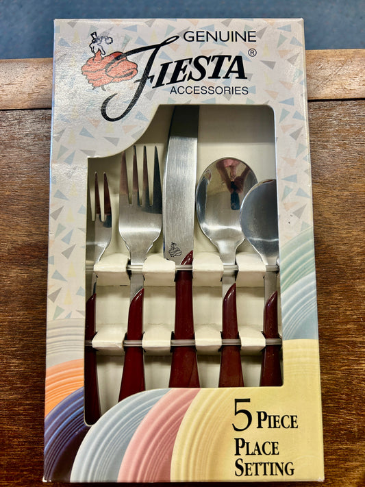 Cranberry Fiesta Vintage 5 Piece Place Setting