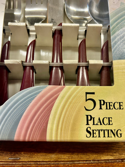 Cranberry Fiesta Vintage 5 Piece Place Setting