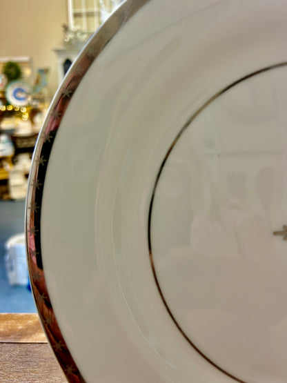 Silver & White Home First Frost Dinner Plate, 10 3/4"