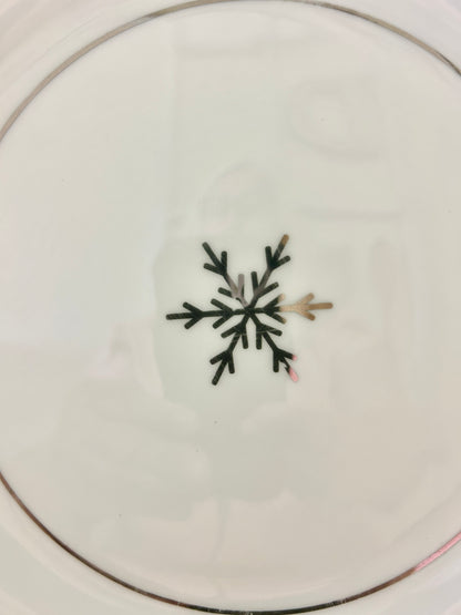 Silver & White Home First Frost Dinner Plate, 10 3/4"