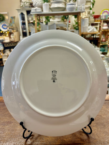 Silver & White Home First Frost Dinner Plate, 10 3/4"