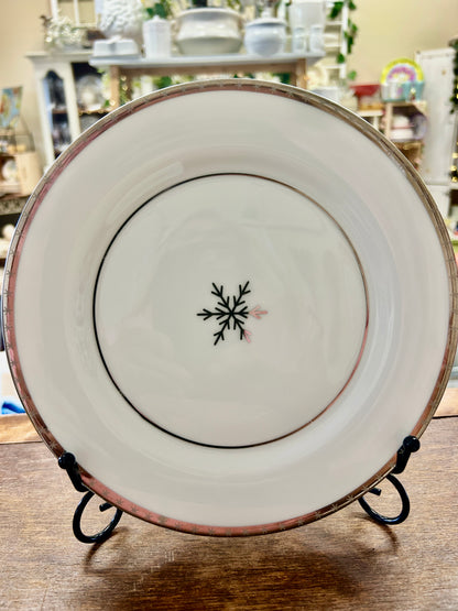 Silver & White Home First Frost Plate, 8 3/4"