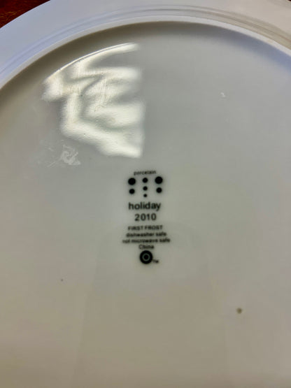 Silver & White Home First Frost Plate, 8 3/4"
