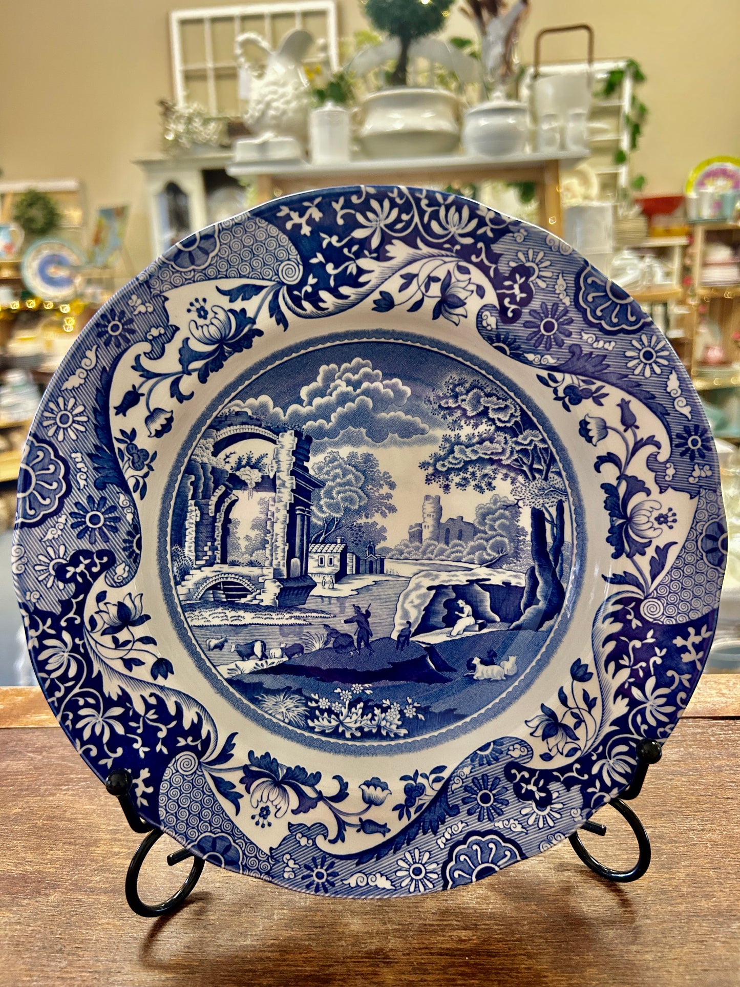 Blue & White Spode Italian Blue Bowl England, 9"
