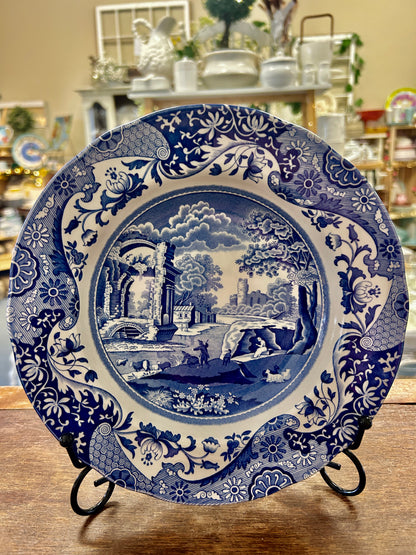 Blue & White Spode Italian Blue Bowl England, 9"