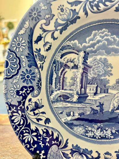 Blue & White Spode Italian Blue Bowl England, 9"