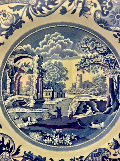 Blue & White Spode Italian Blue Bowl England, 9"