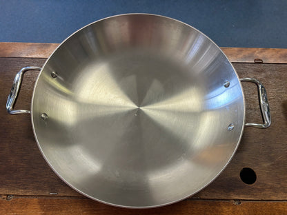 Silver All Clad Copper Core 13" Skillet w/ Lid, 13"