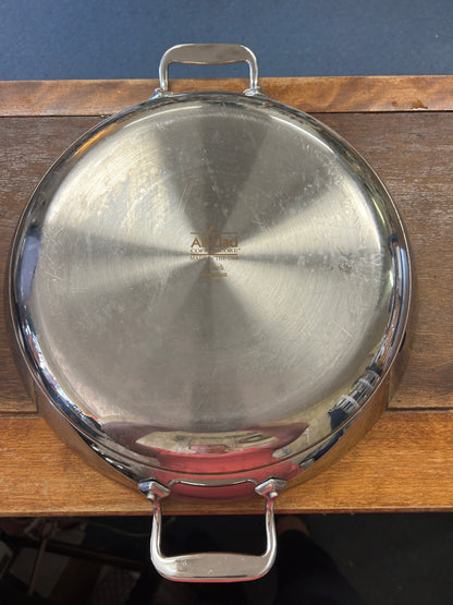 Silver All Clad Copper Core 13" Skillet w/ Lid, 13"