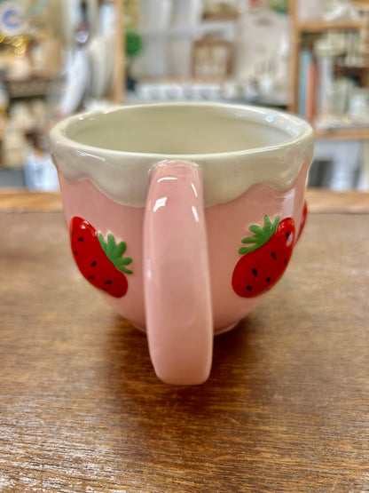 Pink & Red Lang by Design Strawberry Mug, 3 1/4"