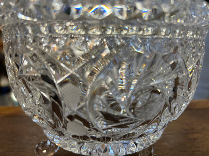 Crystal Clear Studios Crystal 3 Leg Dish w/ Lid Poland, 10"