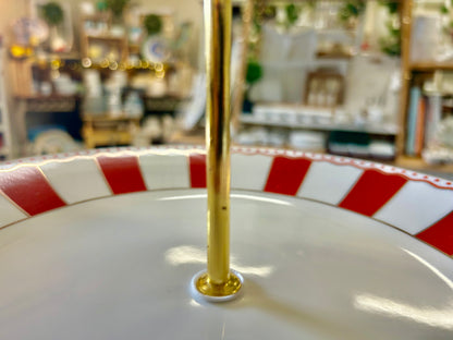 Grace Teaware Red & White 2 Tier, 9 1/2"