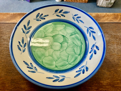 Blue & Green Villeroy & Boch Blue Leaves Bowl Portugal, 7 3/4"