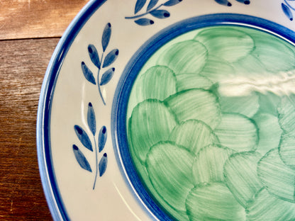 Blue & Green Villeroy & Boch Blue Leaves Bowl Portugal, 7 3/4"