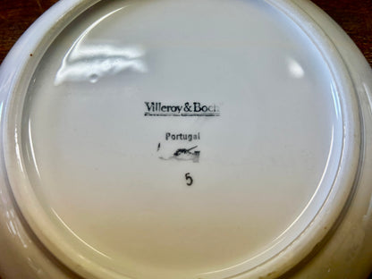 Blue & Green Villeroy & Boch Blue Leaves Bowl Portugal, 7 3/4"