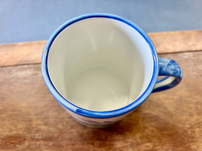 Blue & Green Villeroy & Boch Blue Leaves Mug Portugal, 4"
