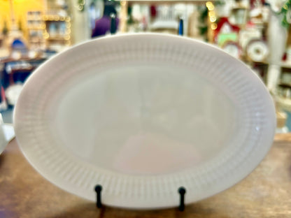 Winterling white oval platter with raised textured rim, 11 1/4 in