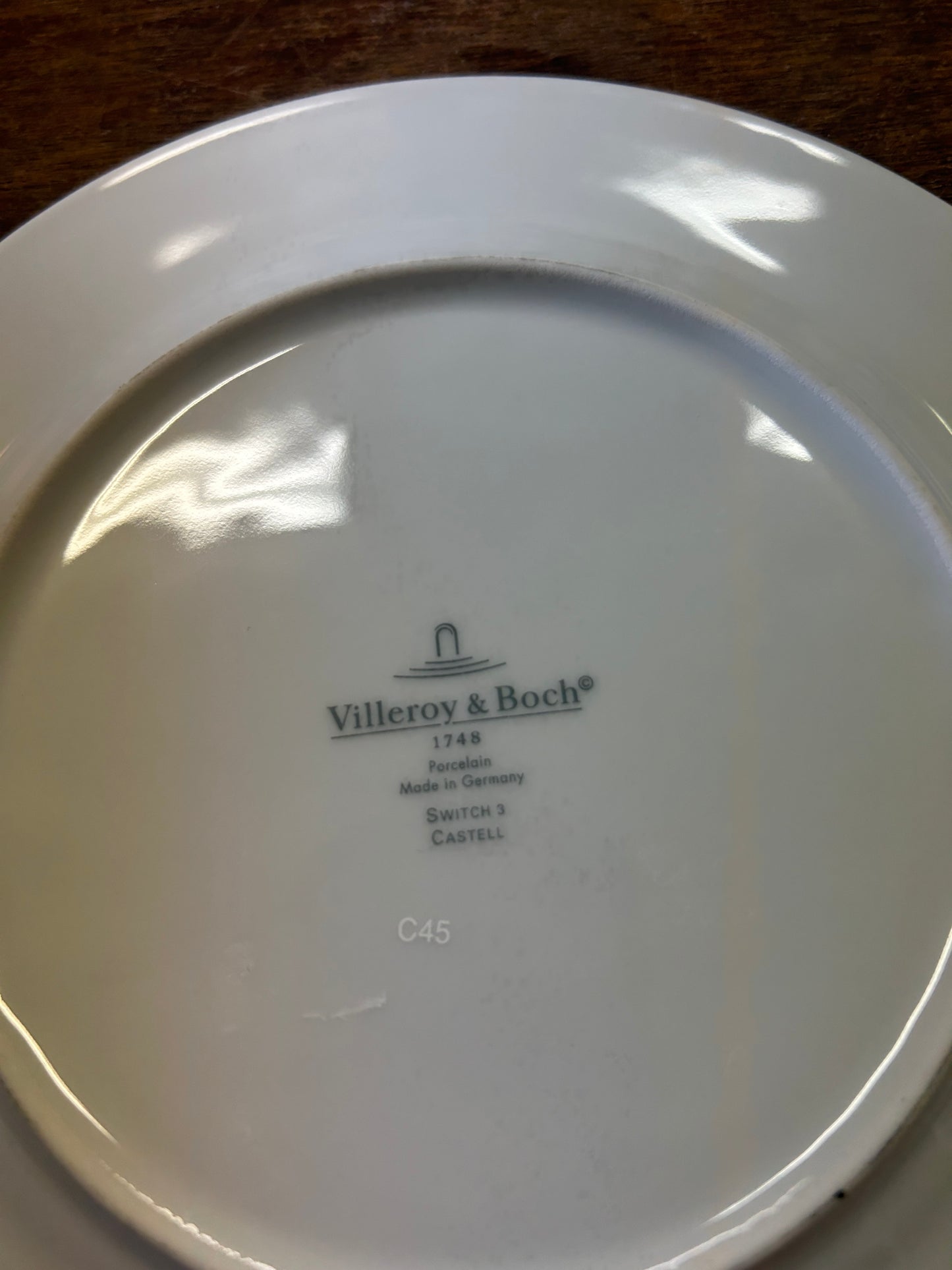 Blue & White Villeroy & Boch Castell Plate Germany, 8 1/4"