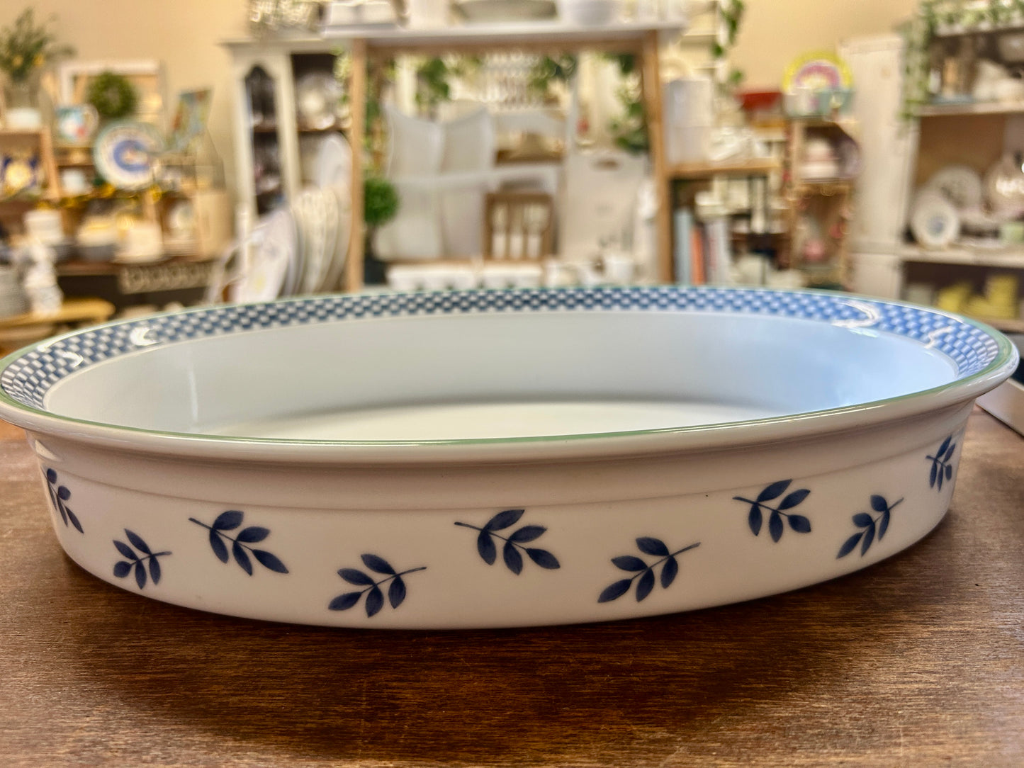 Blue & White Villeroy & Boch Switch 3 Oval Bowl Germany, 14"