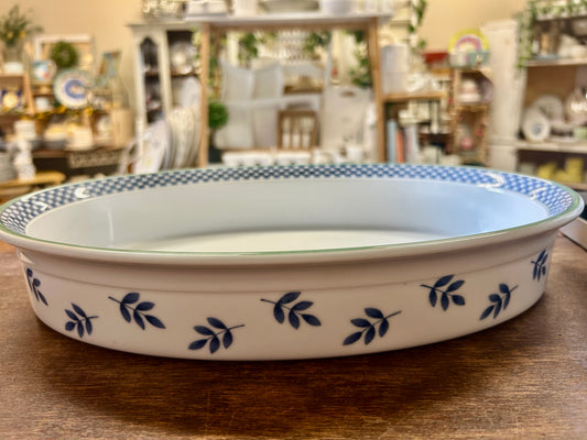 Blue & White Villeroy & Boch Switch 3 Oval Bowl Germany, 14"