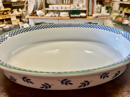 Blue & White Villeroy & Boch Switch 3 Oval Bowl Germany, 14"
