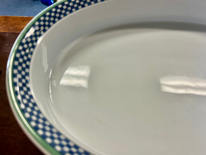 Blue & White Villeroy & Boch Switch 3 Oval Bowl Germany, 14"