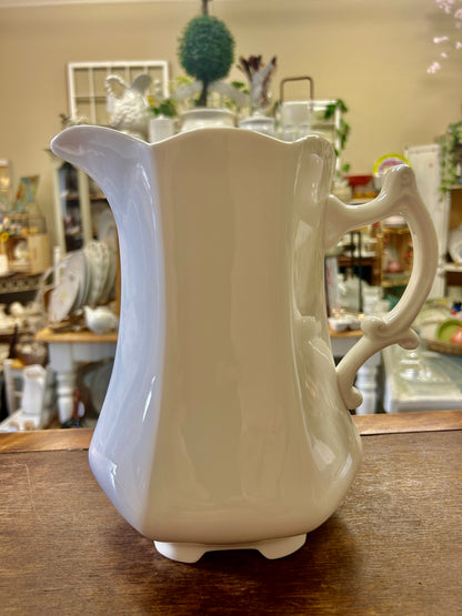 Peppertree Tabletops White Footed Pitcher, 8 3/4"