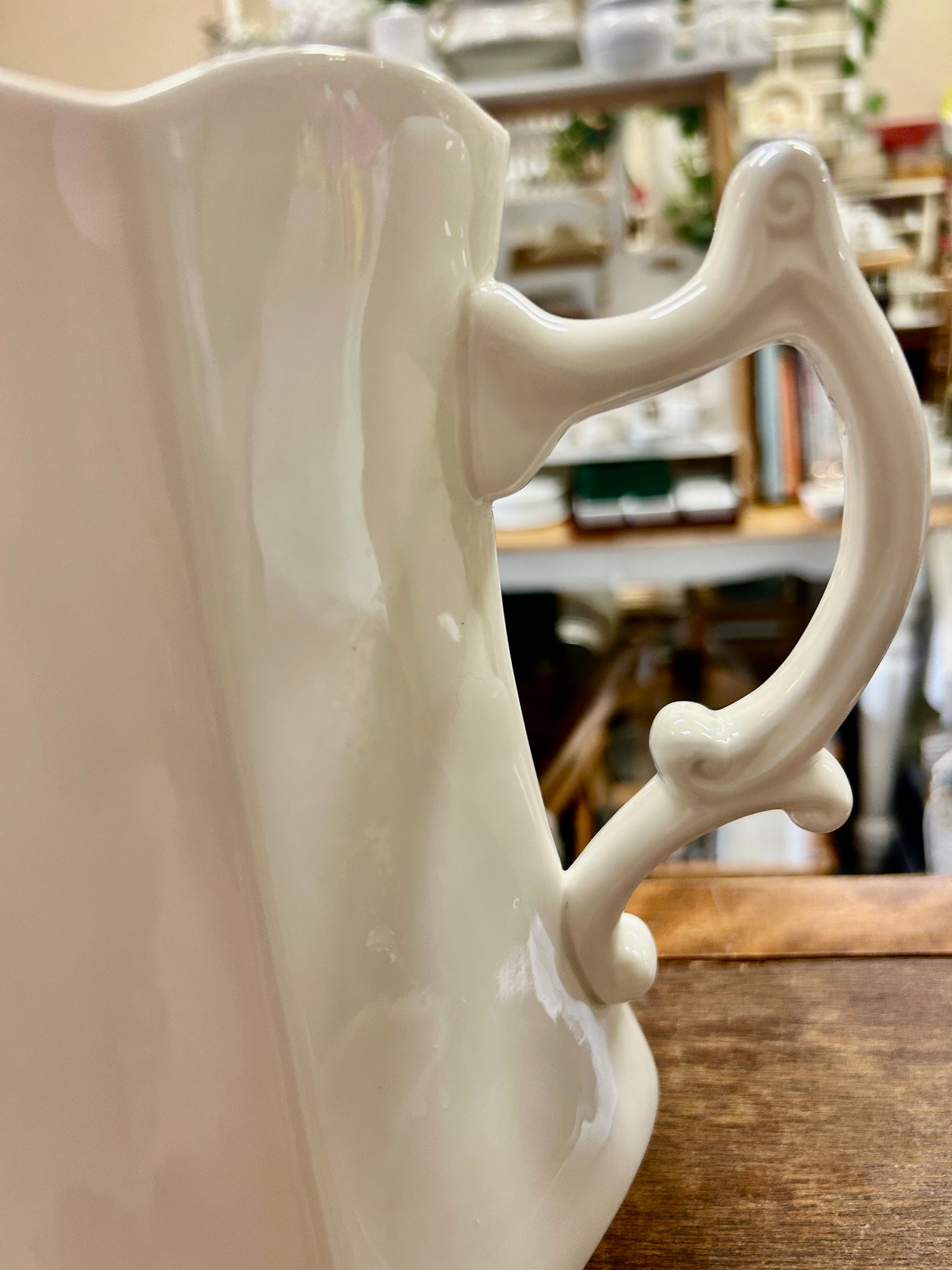 Peppertree Tabletops White Footed Pitcher, 8 3/4"