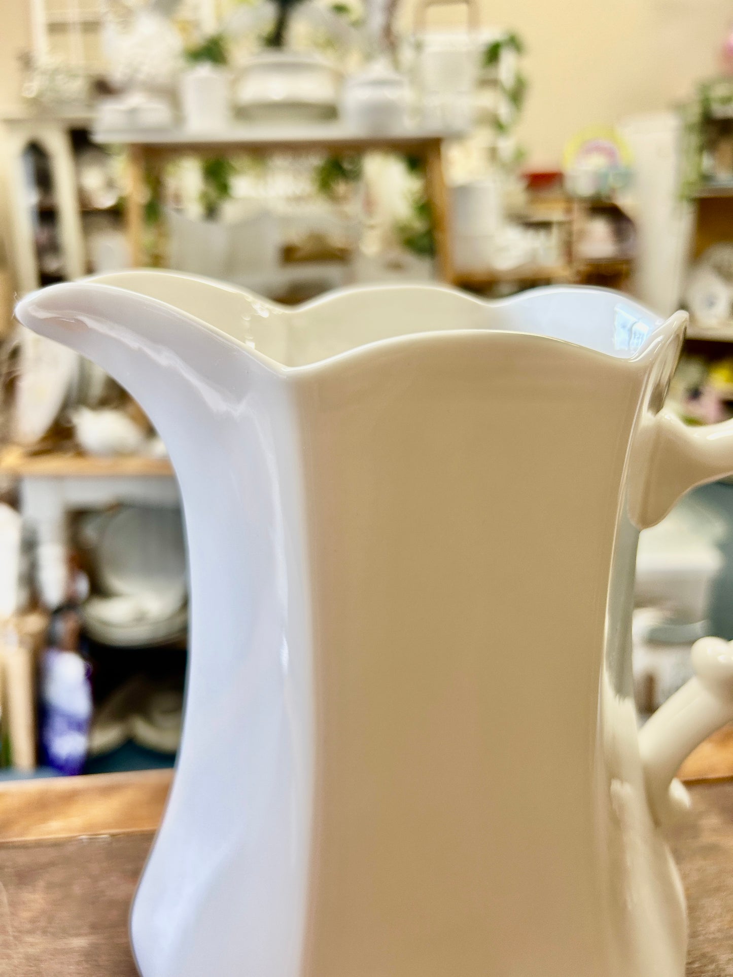 Peppertree Tabletops White Footed Pitcher, 8 3/4"