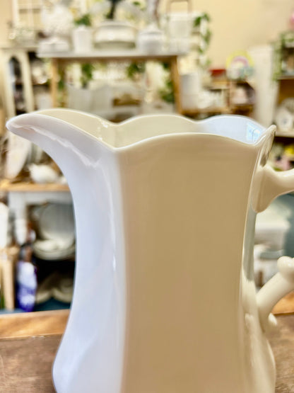Peppertree Tabletops White Footed Pitcher, 8 3/4"