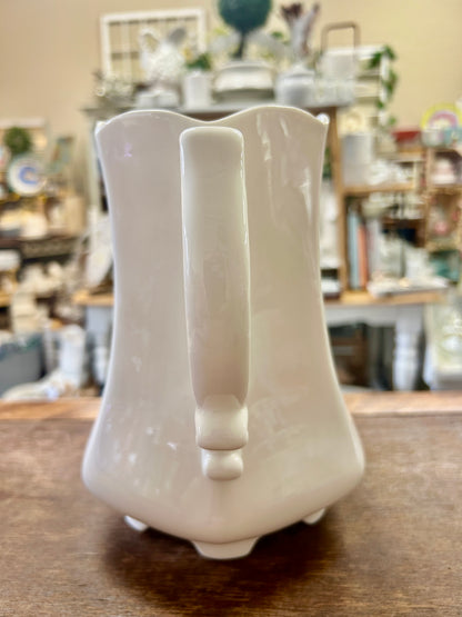 Peppertree Tabletops White Footed Pitcher, 8 3/4"