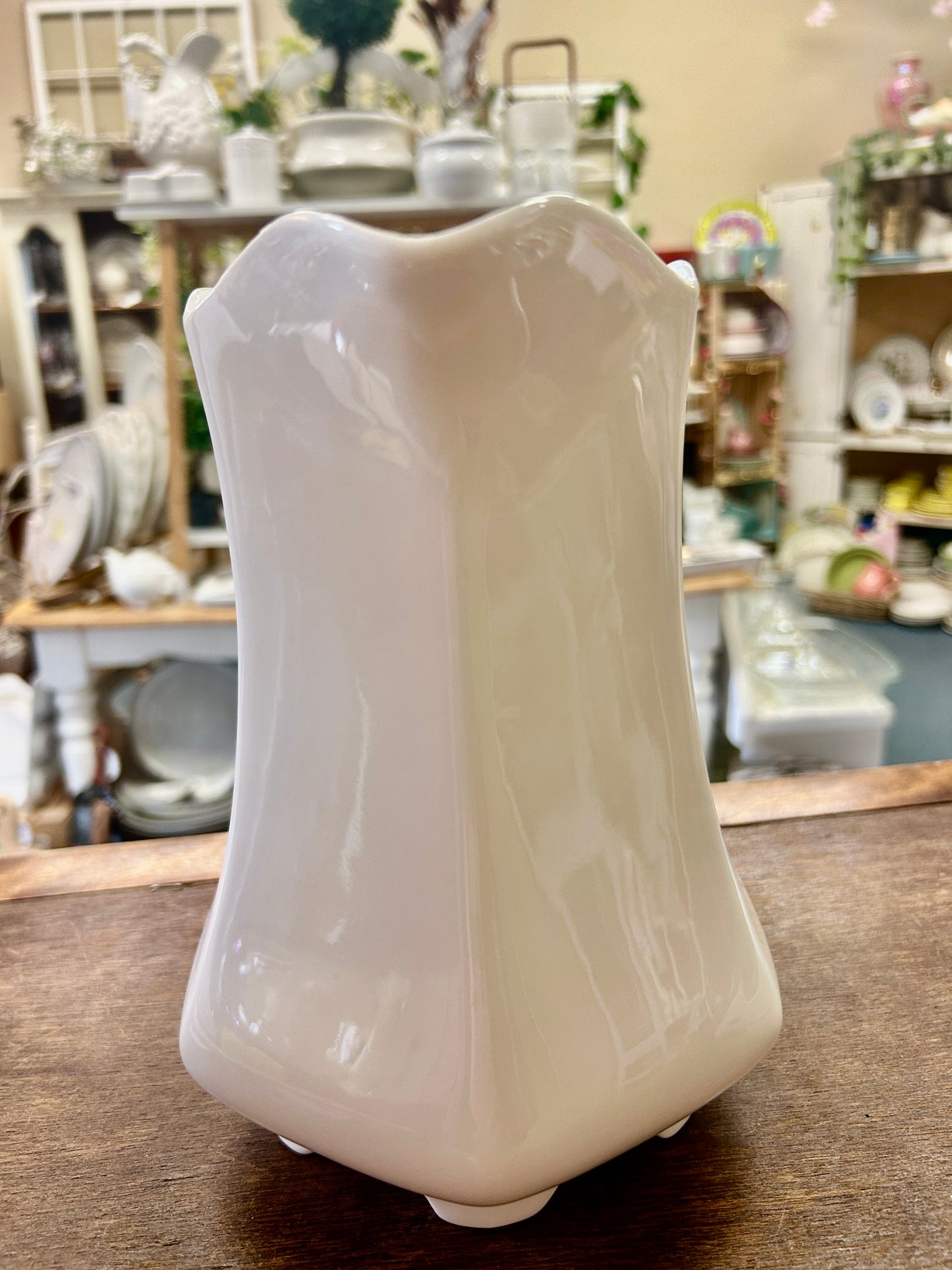 Peppertree Tabletops White Footed Pitcher, 8 3/4"