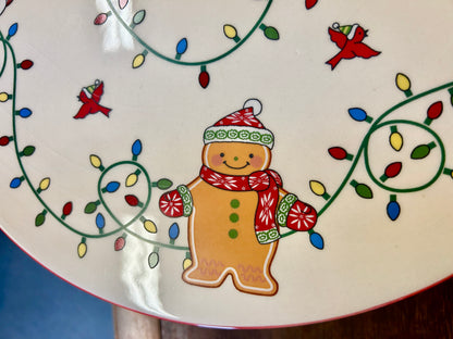 Red Green White Temptations Christmas Cake Stand, 13"