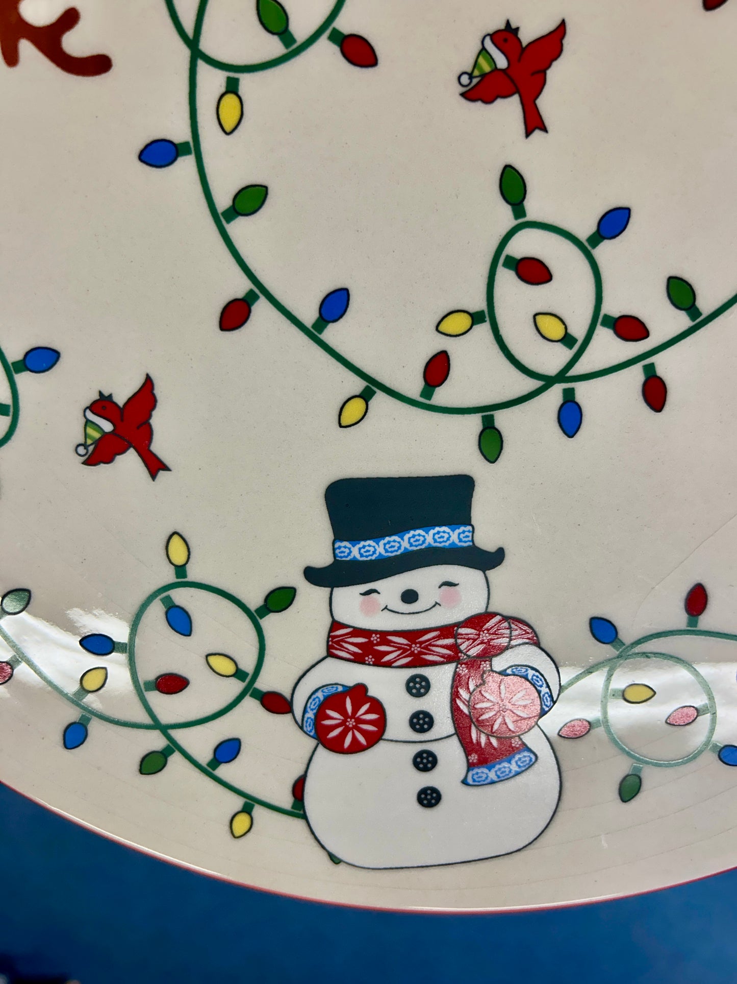 Red Green White Temptations Christmas Cake Stand, 13"