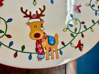 Red Green White Temptations Christmas Cake Stand, 13"