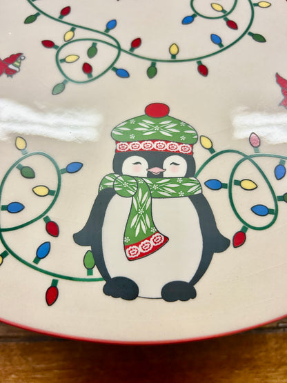Red Green White Temptations Christmas Cake Stand, 13"