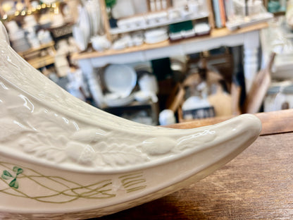 Cream Belleek Shamrock Cornucopia Ireland, 12"