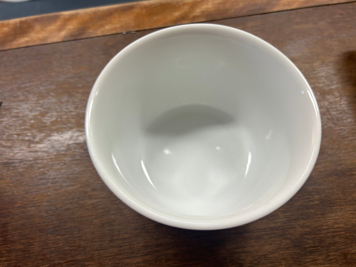 White ceramic bowl interior with glossy finish