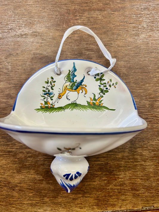 Multicolor Moustiers Vintage Wall Bowl France, 5 1/2"